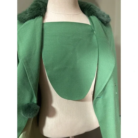 Lily & Taylor Vtg Wool Jacket Mink Womens Sz 16 Kelly Green Blazer Mob Wife EUC Blazers & Suit Jackets